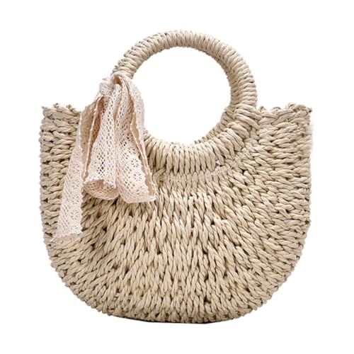 KOMBIUDA Modische Damen Umhängetasche aus Gewebtem Material Vielseitige Crossbody Strandtasche in Elegantem Geräumige Handtasche für Alltag Reisen und Outdoor einsätze von KOMBIUDA