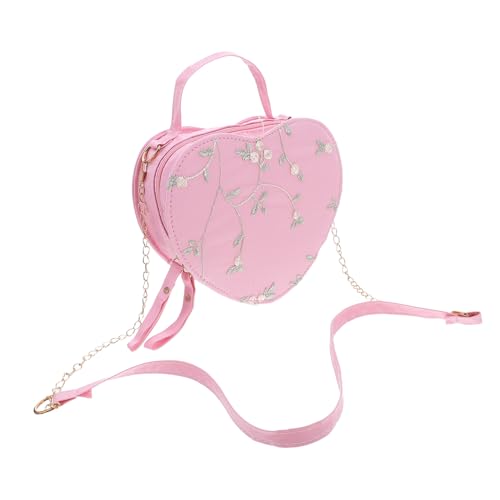 KOMBIUDA Modische Herzförmige Damen Umhängetasche Mit Verstellbarem Gurt Leichte Kleine Schultertasche Aus Spitze Für Alltag Partys Und Valentinstag Kompakte Mini Handtasche Für Frauen Und von KOMBIUDA