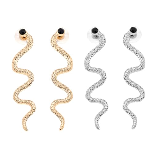 KOMBIUDA Modische Schlangen ohrringe Damen Silber Eardrop Kreatives Design Langlebig Leicht Tragbar Stilvoll Alltag Schmuck von KOMBIUDA