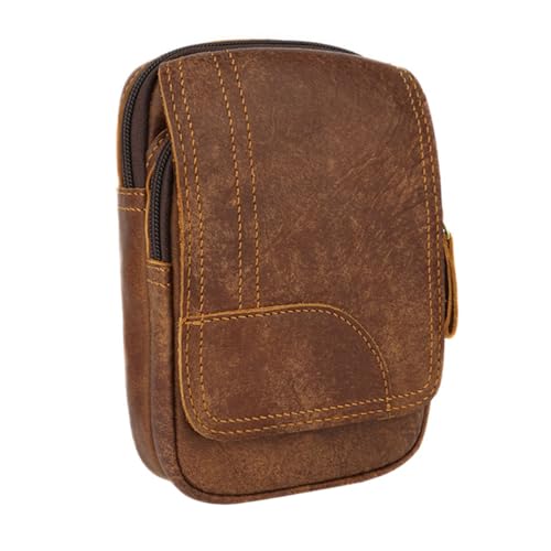 KOMBIUDA Multifunktionale Ledergürteltasche Herren Outdoor Vintage Stil Robuste Bauchtasche für Handy Schlüssel Karten Alltagsschutz von KOMBIUDA
