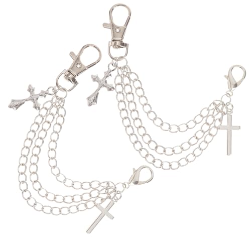 KOMBIUDA Multilagige Silberfarbene Schuhketten aus Legierung Schuhdekorationen Leichter und Tragbarer Schuhschmuck Stylische Fußkettchen für Sneaker und Freizeitschuhe Einfach Anzubringen von KOMBIUDA