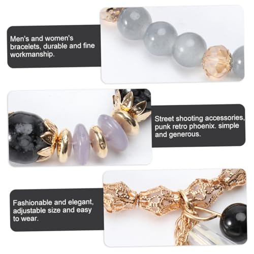 KOMBIUDA Multilayer Armband Damen Mehrschichtiges Kristallarmband mit Tasseln Handgefertigt Stilvoll Retro Schmuck für Alltag Party Geschenk von KOMBIUDA