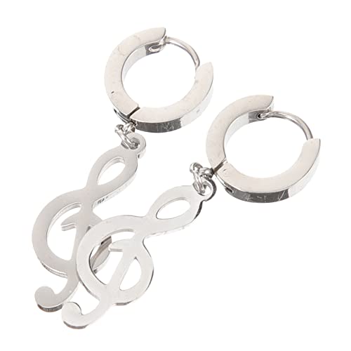 KOMBIUDA Musiksymbol Ohrhänger für Herren Modische Hip Hop Ohrringe aus Hochwertiger Legierung Handpoliert Langlebig Auffälliger Ohrschmuck für Festival und Alltag von KOMBIUDA