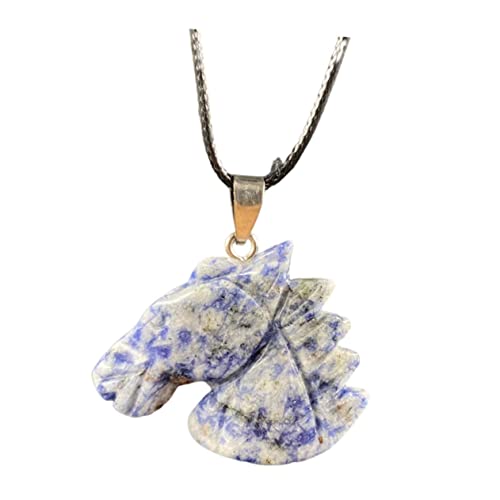 KOMBIUDA Natürlicher Steinanhänger Pferdekopf Bunter Stein Schmuckanhänger mit Bohrung Vielseitiger Dekorativer Halsschmuck für Mädchen und Bastler Einfaches Zufällige Zufällige Farbe von KOMBIUDA