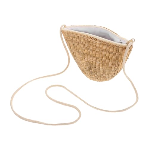 KOMBIUDA Niedliche Kleine Strohtasche für Geflochtene Strandtasche aus Gelbem Wicker Leichte Schultertasche Robuste Münzgeldbörse zum Sparen und Alltag Langlebig und Vielseitig Einsetzbar von KOMBIUDA
