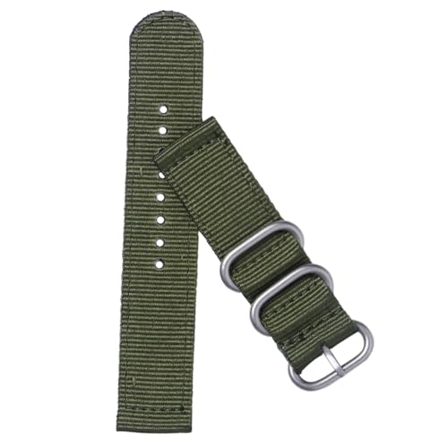 KOMBIUDA Nylon Uhrenarmband Robust Zwei Segment Webband Army Grün Komfortabel Passend für Fitness Schwimmen Tauchen Klettern von KOMBIUDA