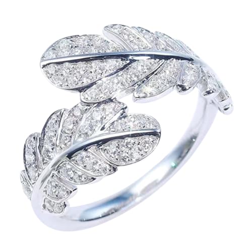 KOMBIUDA Offener Federring Damen Schmuckring mit Strasssteinen Verstellbar Modisches Accessoire für Alltag und Party Geschenkidee KOMBIUDA Offener Federring Damen Schmuckring mit Strasssteinen Verstellbar Modisches Accessoire für Alltag und Party Geschenkidee von KOMBIUDA