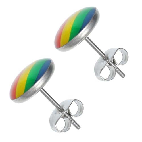 KOMBIUDA Ohrstecker Regenbogen Ohrringe Unisex Lgbtq Schmuck Bunte Ohrhänger für Damen Herren Alltag und Party von KOMBIUDA