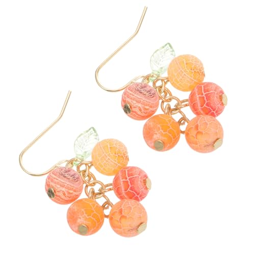 KOMBIUDA Orange Ohrhänger Damen Tropfen Ohrringe Handgefertigt Cartoon Frucht Anhänger Elegant für Alltag Festival Strand Dating von KOMBIUDA
