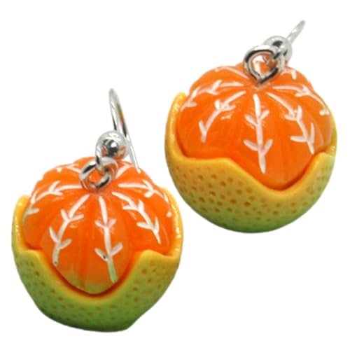 KOMBIUDA Orange Ohrringe Damen Ohrschmuck Resin Früchte Ohrhänger Leicht Attraktiv Modisch Für Mädchen von KOMBIUDA