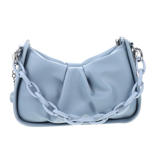 KOMBIUDA PU Damen Unterarmtasche Modisch Leichte Umhängetasche Stilvoller Schulterbeutel für Alltag und Party in Blau von KOMBIUDA