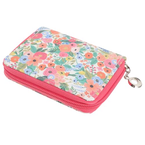 KOMBIUDA PU Geldbörse Blumenmuster Kleine Münztasche Damen Portemonnaie mit Reißverschluss Kompakt Leicht für Alltag Reise Geeignet von KOMBIUDA