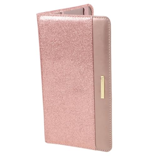 KOMBIUDA PU Kunstleder Damen Passport Wallet mit Großem Fassungsvermögen Stilvolle Reisepasshülle Kartenetui und Dokumentenorganizer in Roségold Stilvoll und Funktional für Reiseunterlagen von KOMBIUDA