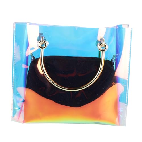 KOMBIUDA PVC Transparente Crossbody Bag Damen Messenger Bag mit Kette One shoulder Schultertasche Modisch für Alltag Urlaub Shopping von KOMBIUDA