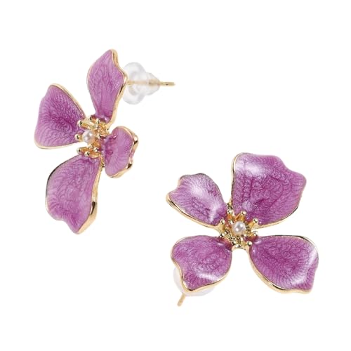 KOMBIUDA Blumenohrstecker Für Damen Pastellfarbene Blumen-ohrringe Schmuck Mit Kunstperlen Statement-ohrstecker Hochzeits-accessoires Abschlussball-schmuck Geburtstagsparty-ohrringe von KOMBIUDA