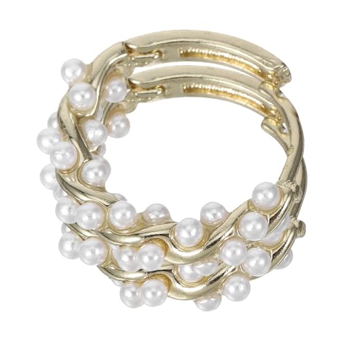 KOMBIUDA Perlen Ohrstecker Damen Goldene Ohrringe mit Unregelmäßigen Creolen und Ranken Design Eleganter Modeschmuck für von KOMBIUDA