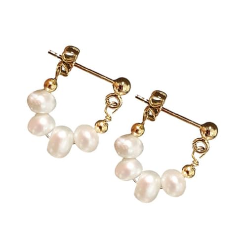 KOMBIUDA Perlen ohrhänger mit Silberstift Modische Dangle Earrings für Damen Vintage Stil Komfortabel Langlebig Vielseitig Kombinierbar für Geburtstag oder Valentinstag von KOMBIUDA