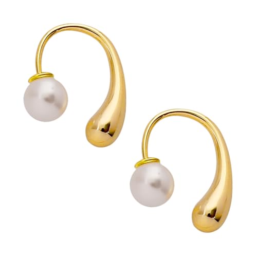 KOMBIUDA Perlen perlen ohrstecker Damen Gold Ohrschmuck Elegant Langlebig Modisch Komfortabel für Frauen von KOMBIUDA