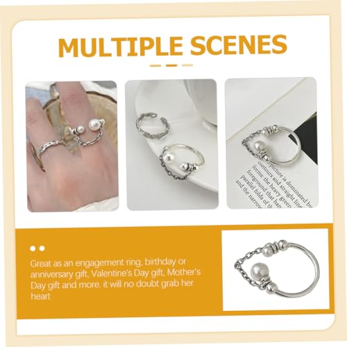 KOMBIUDA Perlenkette Offener Damenring Verstellbar Silberschmuck Leicht Elegant Alltag Schmuck Geschenk Valentinstag Jubiläum KOMBIUDA Perlenkette Offener Damenring Verstellbar Silberschmuck Leicht Elegant Alltag Schmuck Geschenk Valentinstag Jubiläum von KOMBIUDA
