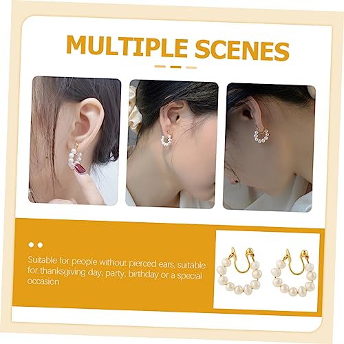 KOMBIUDA Perlen-clip-ohrclips Für Frauen Ohrmanschetten Piercing Modischer Schmuck Mit Kunstperlen Für Besondere Anlässe von KOMBIUDA