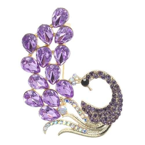KOMBIUDA Pfauen Brosche mit Funkelnden Strasssteinen Einzigartiges Tierdesign Anstecknadel für Kleidung Taschen Schals Eleganter Orientalischer Schmuck für Damen von KOMBIUDA