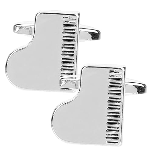 KOMBIUDA Piano Manschettenknöpfe Herren Musik Motiv Weiß Hemd Schmuck für Hochzeit Business Konzert und Festlichkeiten von KOMBIUDA