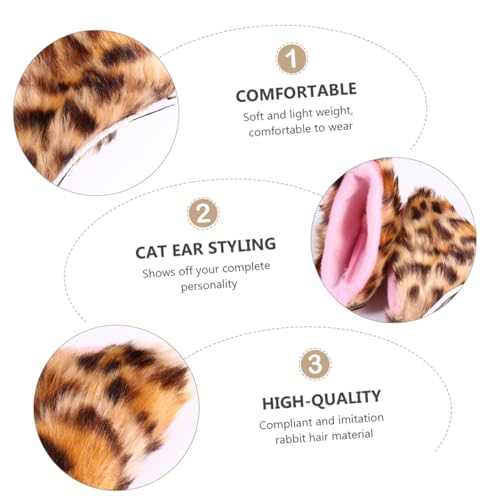 KOMBIUDA Plüsch Katzenohren Haarclip für Leicht Bequem Buntes Design Passend für Junge Mädchen für Cosplay Fasching Karneval und Kostüm accessoire von KOMBIUDA