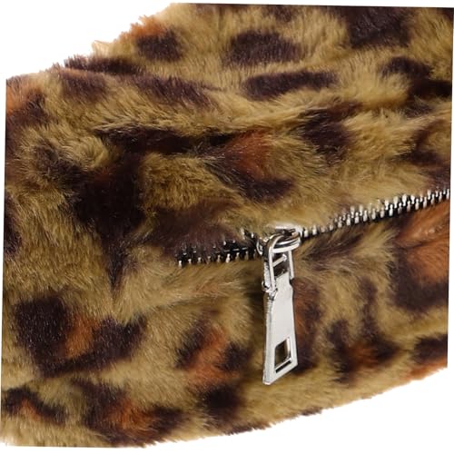 KOMBIUDA Plüsch Leopard Gürteltasche Mini Waist Bag mit Reißverschluss Weiche Mädchen Hüfttasche Modisch Kratzfest Praktische Bauchtasche für Alltag und Geschenk Zufällige Zufällige Farbe von KOMBIUDA