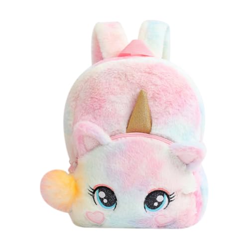KOMBIUDA Plüsch Rucksack Einhorn Süßer Cartoon Tier Rucksack Verstellbare Schultergurte Für Schule Freizeit Reisen Mädchen Jungen von KOMBIUDA