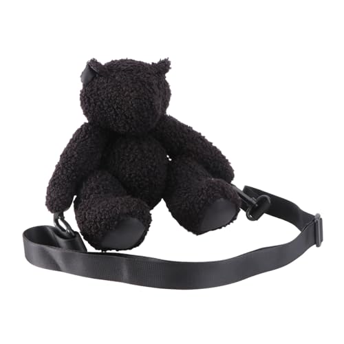 KOMBIUDA Plüsch Umhängetasche Damen Kleine Kuscheliger Bär Schultertasche Weiches Material Strapazierfähig Modisch für Alltag Shopping und Arbeit von KOMBIUDA