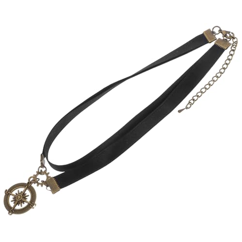 KOMBIUDA Punk-halskette Mit Vintage-kompass-anhänger Zweischichtige Metallkette Retro-schmuck Für Männer Und Frauen Für Alltag Und Party von KOMBIUDA