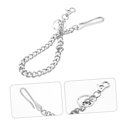KOMBIUDA Punk Style Hosenkette aus Metall mit Stylischem Haken Vintage Silberfarbene Jeanskette für Herren und Damen Strapazierfähige Hip Hop Pants Chain Modische Hosen Dekoration von KOMBIUDA