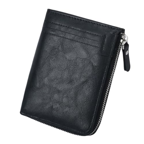 KOMBIUDA RFID blockierende Herren geldbörse mit Reißverschluss Modische Kurze Brieftasche mit Multi kartenfächern Sicherer Kartenhalter und Organizer für Alltag Büro und Reisen in Schwarz von KOMBIUDA