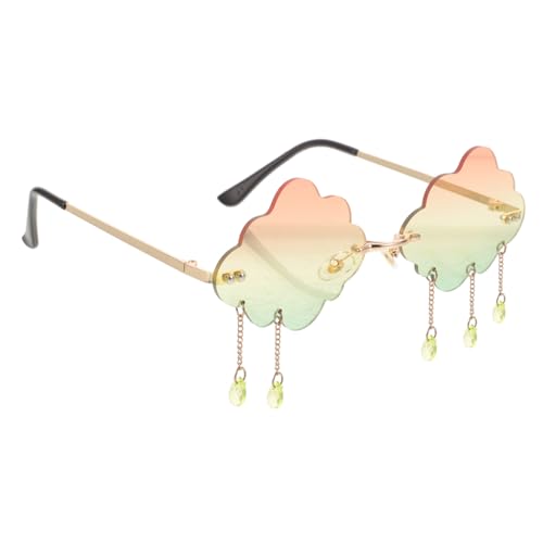 KOMBIUDA Randlose Sonnenbrille Damen Wolkenförmige Lustige Cloud Glasses mit Goldfarbenem Rahmen Leichte Bequeme Sommer Sonnenbrille für Teens Mädchen von KOMBIUDA