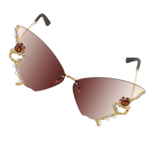 KOMBIUDA Randlose Sonnenbrille Mode sonnenbrille damen Blau Schmetterlingsbrille retro Neuheit Brille damen felsige Brille KOMBIUDA Randlose Sonnenbrille Mode sonnenbrille damen Blau Schmetterlingsbrille retro Neuheit Brille damen felsige Brille von KOMBIUDA