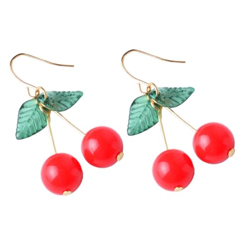 KOMBIUDA Retro Handgemachte Ohrringe für Frauen Große Rote Ohrhänger Geschenkidee für Geburtstage Hochzeiten und Muttertag von KOMBIUDA