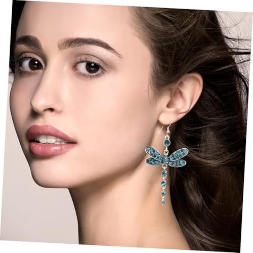 KOMBIUDA Rhinestone Libellen Ohrringe Damen Statement Ohrhänger Strass Schmuck Leicht und Angenehm für Hochzeit Party Alltag Modische Libellen Ohrstecker für Frauen von KOMBIUDA