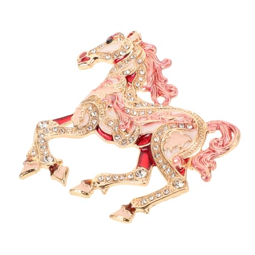 KOMBIUDA Rhinestone Pferdebrosche aus Zinklegierung Funkelnder Tier Anstecker für Damen Leichter Schmuck für Kleider Schals und Festliche Outfits Vielseitiges Modisches Accessoire von KOMBIUDA