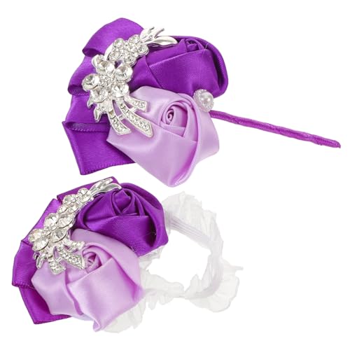 KOMBIUDA Romantisches Hochzeit-corsage und Satinband Leichte Handgelenksblume und Ansteckbrosche für Braut Brautjungfern Vielseitig für Zeremonien und Feierlichkeiten von KOMBIUDA