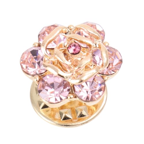 KOMBIUDA Rosa Rosenbrosche Damen Anstecknadel Elegant Kreative Kleidung Accessoire Starker Verschluss Für Cardigan Bluse Strickjacke von KOMBIUDA