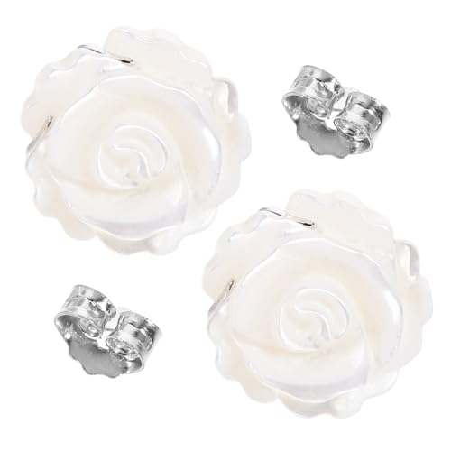 KOMBIUDA Rosenblüten Ohrstecker Aus 925 Stück Silber Handgefertigte Blumen Ohrstecker Korrosionsbeständig Stilvolle Ohrringe Für Damen Romantischer Schmuck Für Besondere Anlässe von KOMBIUDA
