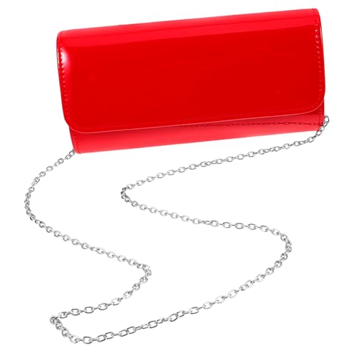 KOMBIUDA Rote Damen Abend clutch aus Pu Material Elegante Lange Geldbörse mit Knopfverschluss Modische Handtasche für Hochzeit Cocktailparty Tanzveranstaltung und Formelle Anlässe von KOMBIUDA