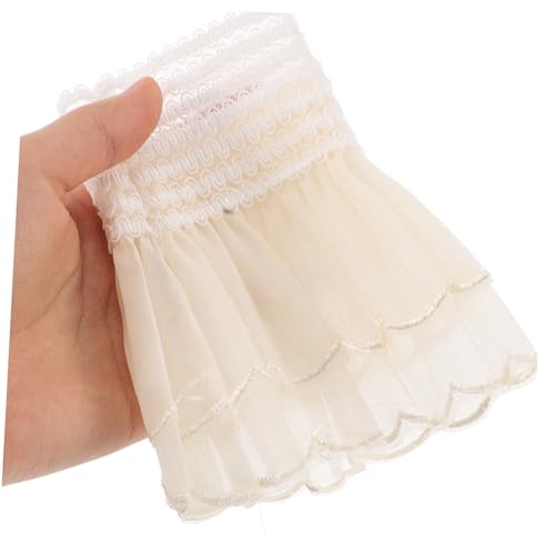 KOMBIUDA Rüschen Manschetten Falsche Ärmel Elastisch Abnehmbar Damen Armstulpen Elegant Vielseitig Für Alltag Arbeit Party Modische Handgelenk Deko Zubehör von KOMBIUDA