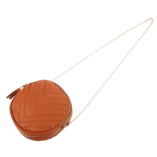 KOMBIUDA Runde Damen Crossbody Tasche mit Quasten und Fransen Kompakte Umhängetasche mit Reißverschluss Strapazierfähige Schultertasche für Alltag Reisen Partys Vielseitige Handtasche in von KOMBIUDA