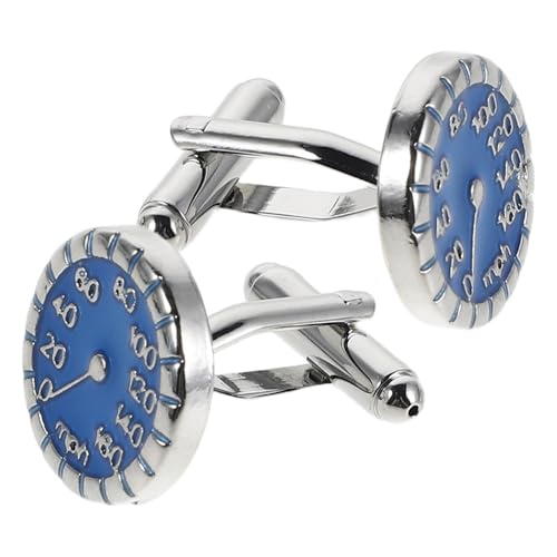 KOMBIUDA Runde Manschettenknöpfe für Herren mit Kreativem Tachoschild Design Robuste Metalllegierung Hemdknöpfe für Hochzeit Business und Festliche Anlässe von KOMBIUDA