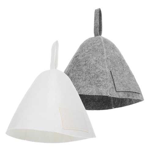 KOMBIUDA 2stücke Filz-sauna-hut Für Damen Und Herren Duschhaube Aus Filz Sauna-wärmeschutzkappe Für Dampfbad Und Vaporarium Mit Aufbewahrungstasche Wiederverwendbar von KOMBIUDA