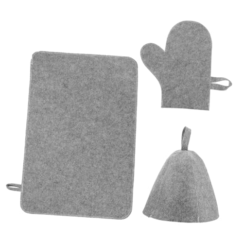 KOMBIUDA Filz Sauna Hut Satz Saugfähige Filzhandschuhe Dicke Saunahüte Für Damen Und Herren Komfortable Sauna Matte Praktisches Saunazubehör von KOMBIUDA