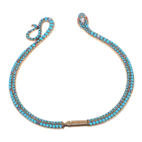 KOMBIUDA Schlangenkette aus Robustem Legierungs Modeschmuck mit Funkelnden Strasssteinen Komfortabel und Vielseitig Kurze Schlüsselbeinlänge für Damen Partys und Alltag von KOMBIUDA