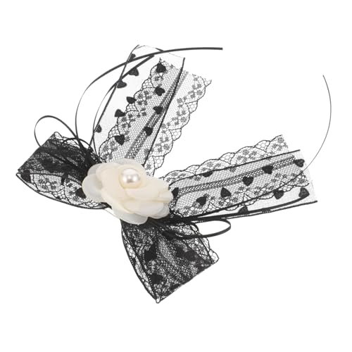 KOMBIUDA Schleifen brosche Fliege-Broschen für Mädchen Frauen Pin Brosche Ausschnittsclip Revers Vintage mit Schleife Lolita-Accessoires Damennadel Gittergewebe Schwarz von KOMBIUDA