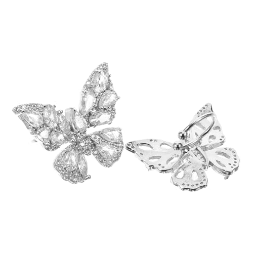 KOMBIUDA Schmetterlings clip Ohrringe Damen Ohrklips mit Strass Glitzer Leichtes Legierungs material Komfortabel Frei von Ohrlöchern Trendiger Ohrschmuck für Mädchen und Frauen von KOMBIUDA